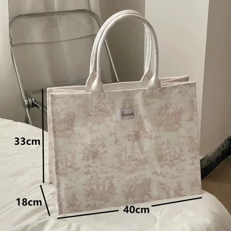 Elegant Floral Canvas Tote Bag