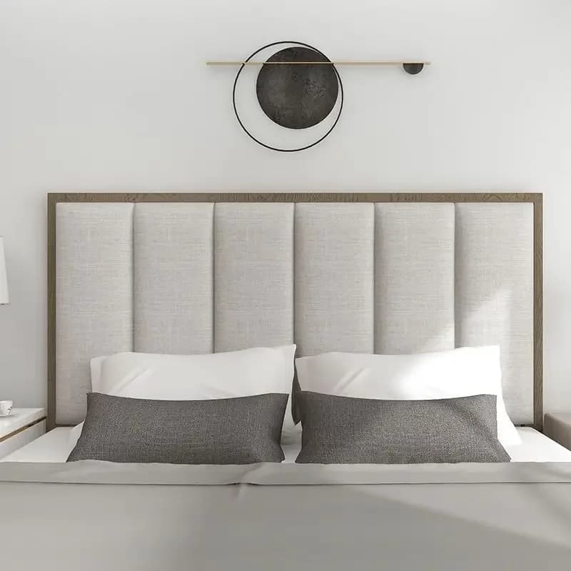 Modern Wood Panel Wallpaper Headboard