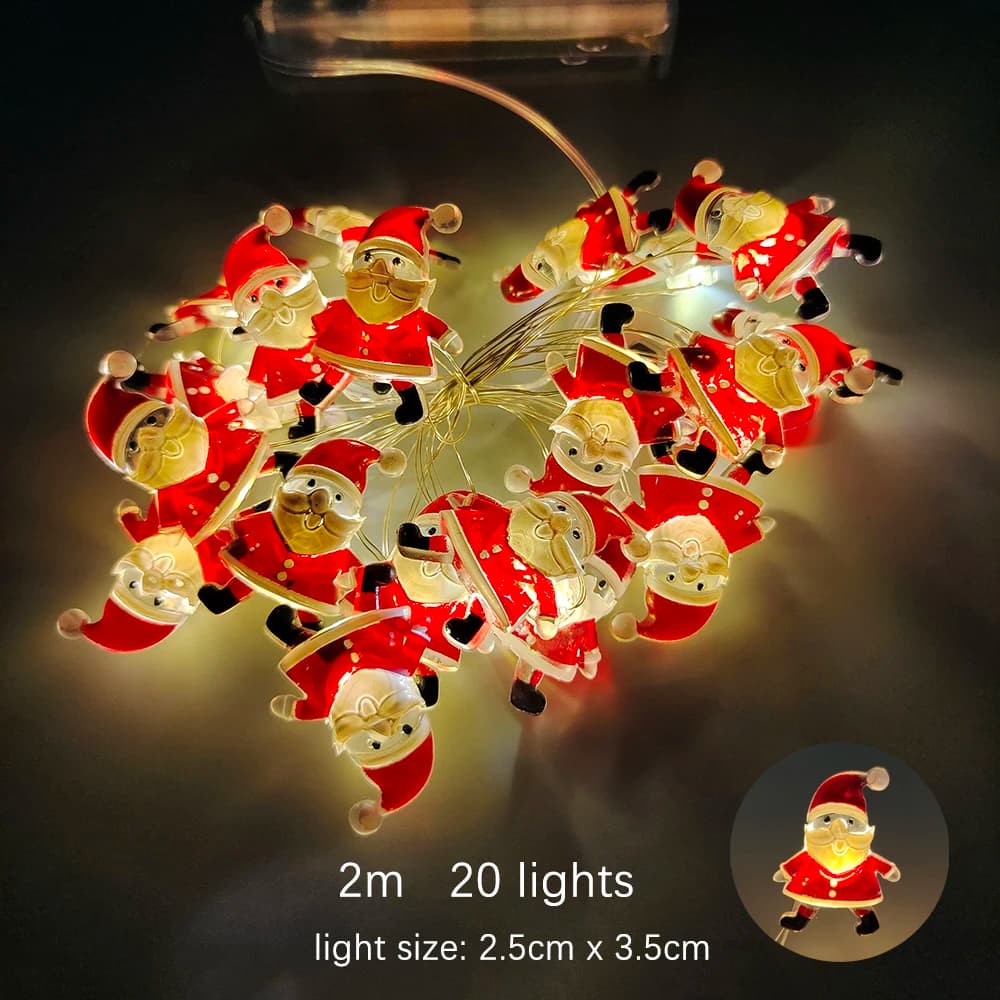 Christmas Led String Lights Santa Snowflake Garland