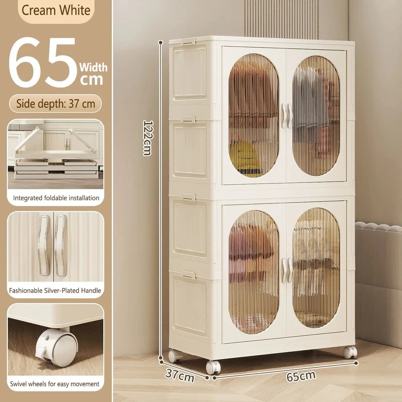 Children's Folding Wardrobe Storage Cabinet