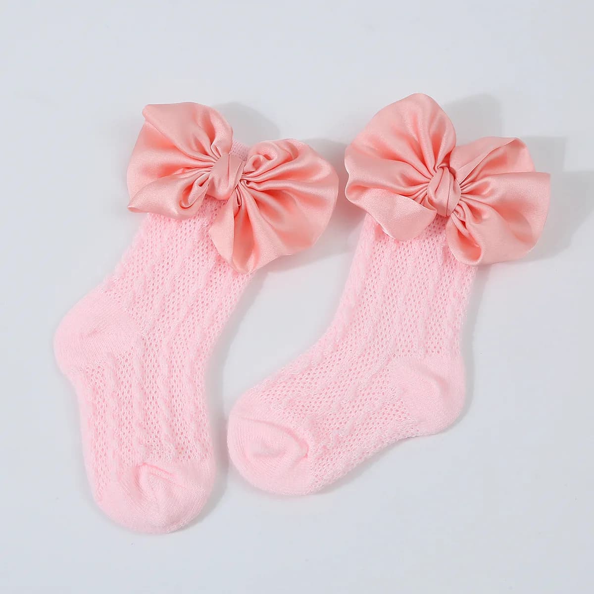 Newborn Bowknot Headband and Hollow Knit Socks Set