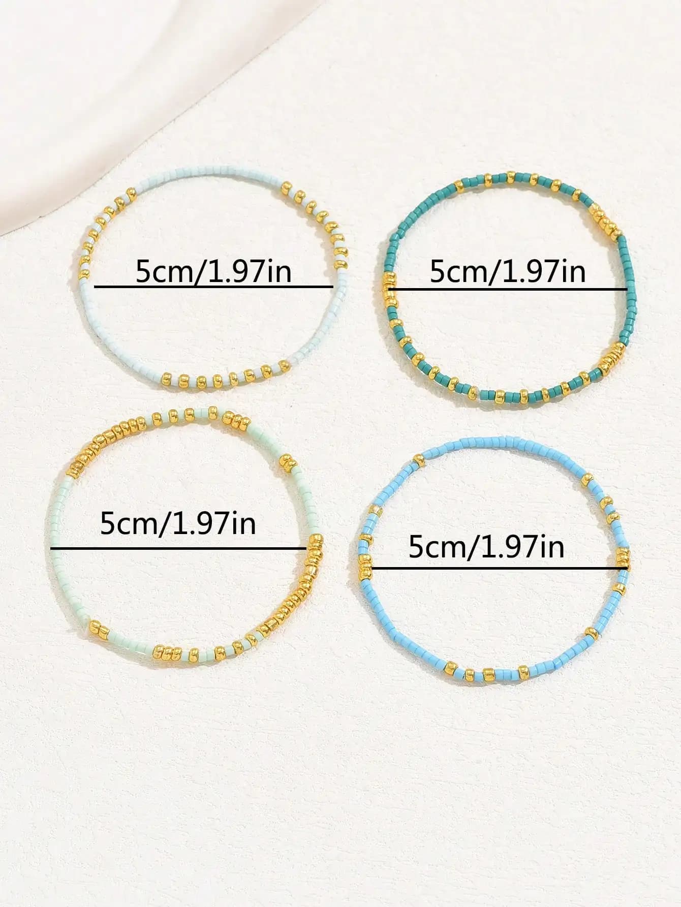 Turquoise Seedbead Stretch Bracelet Set