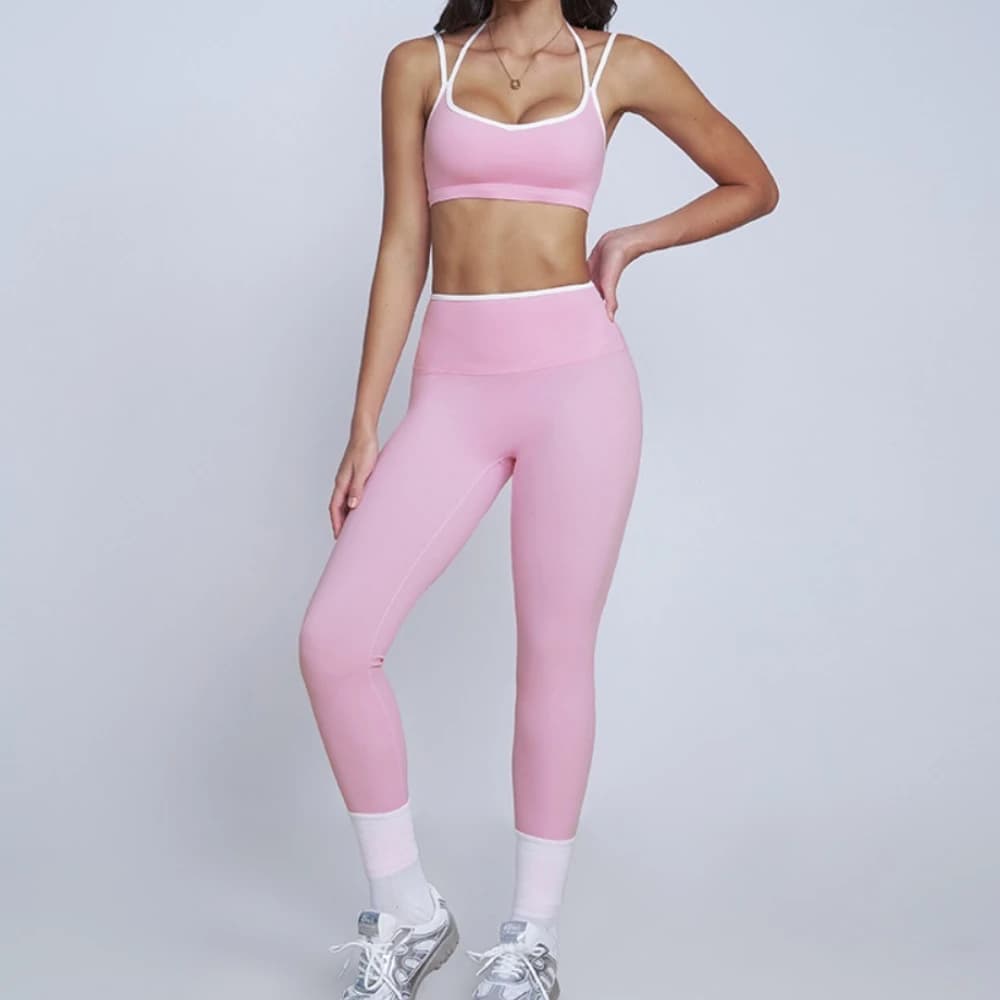 Yoga Sets 2 Pieces Workout Outfits Gym Tracksuit Fitness Sportswear High Waist Leggings Sports Bra Athletic Wear Women Clothes