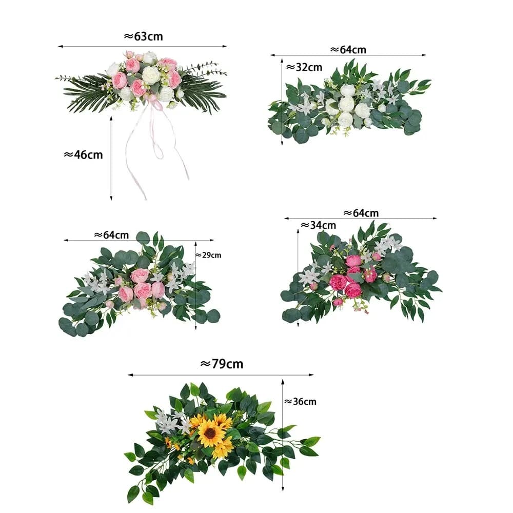 Boho Red Rose Eucalyptus Wedding Arch Garland