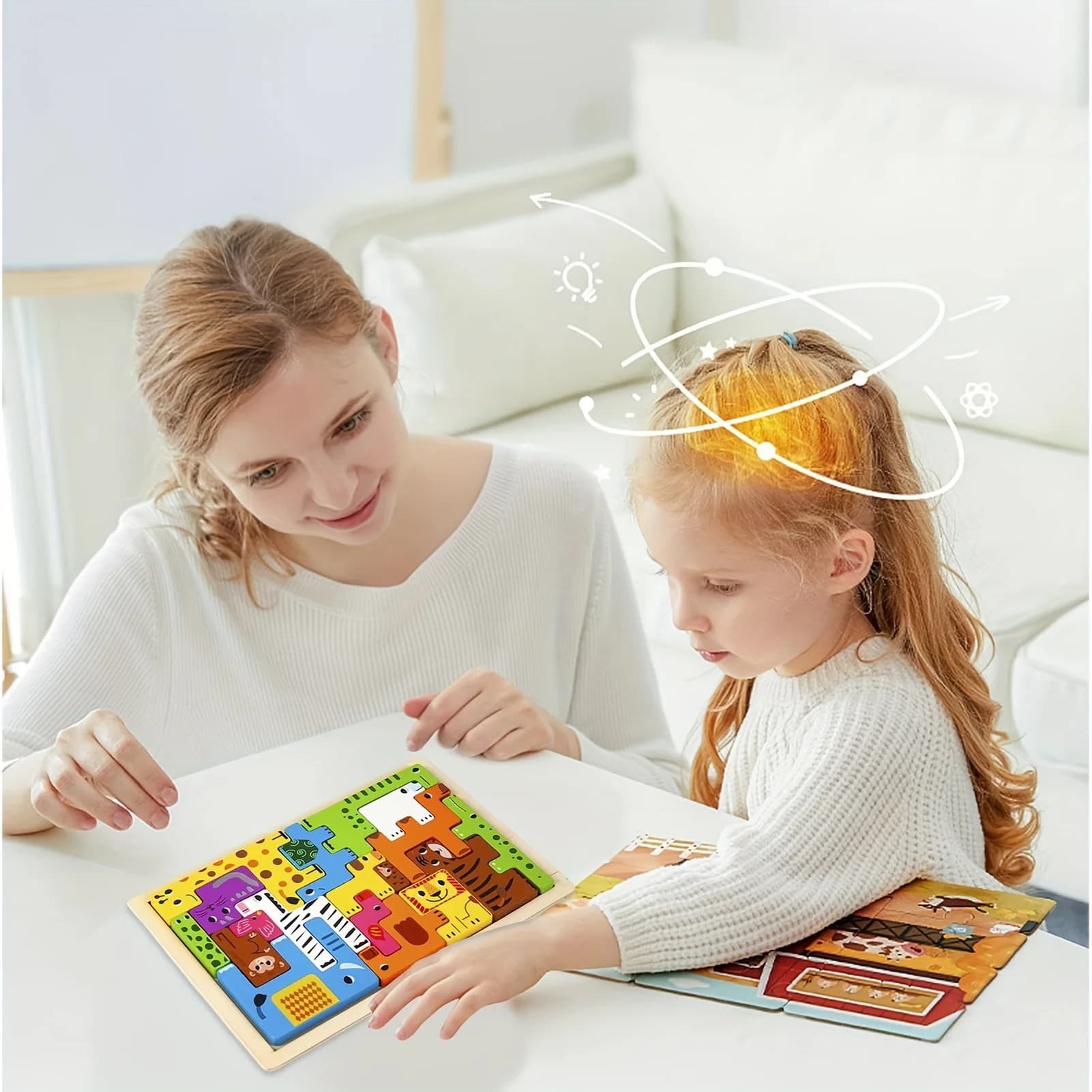 Wooden Block Puzzle Set Animal Tangram Game
