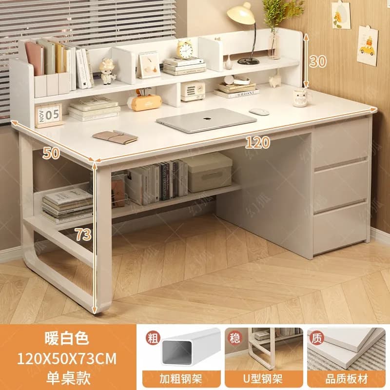 White Drawer Office Desk Fancy Organizer Ergonomic Computer Vanity Office Desk Study Sedentary Biurka Komputerowe Furnitures