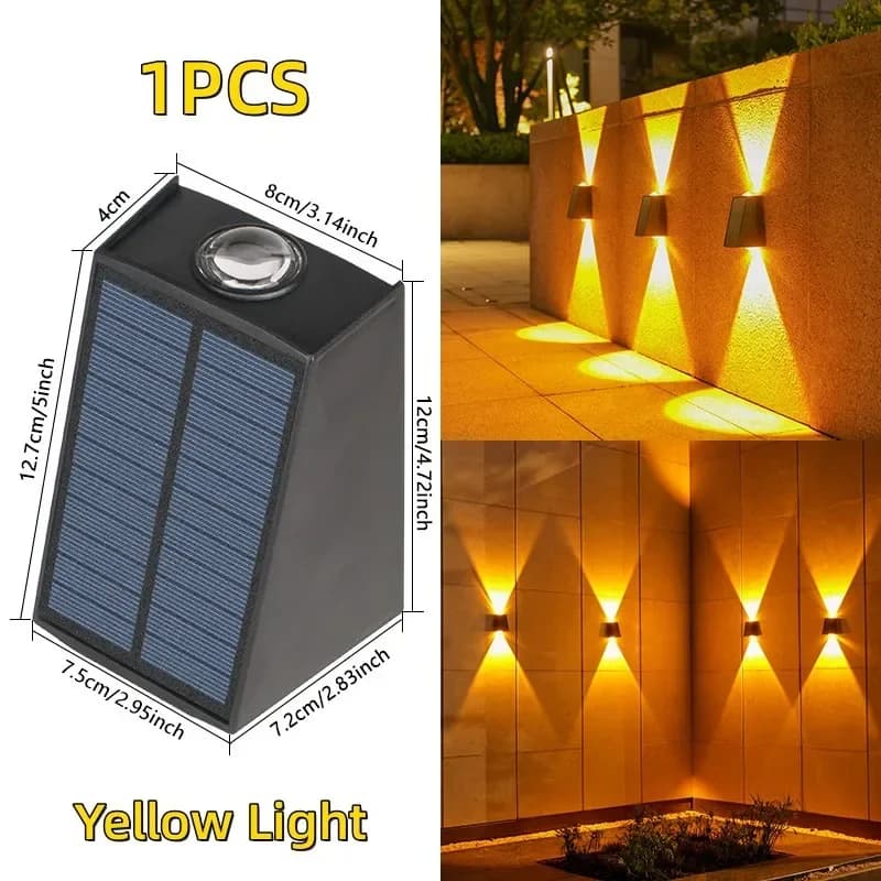 LED Solar Lights Outdoor Solar Powered Wall Lamp Waterproof Outdoor Garden Decorations Sunlight for Street Balcony Villa Lamp