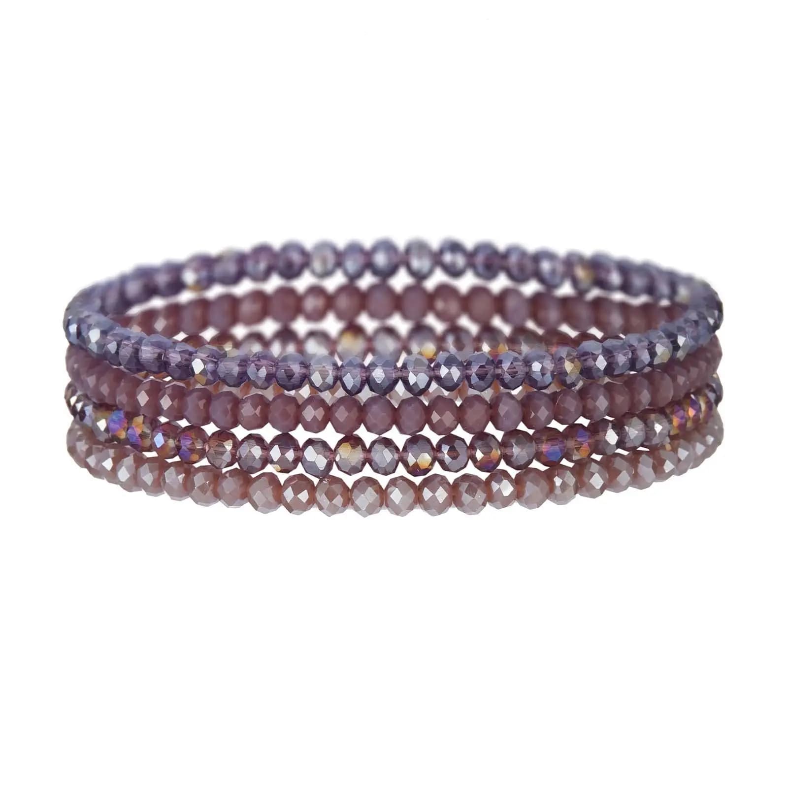 Faceted Glass Bead Stretch Bracelets Set