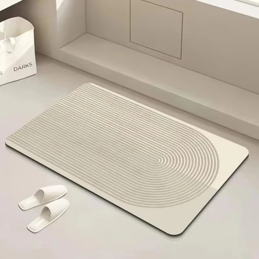 Diatomite Bath Mat with Rubber Padding