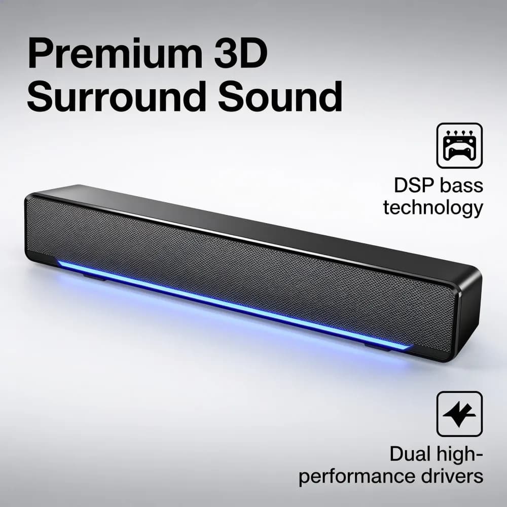 USB Desktop Speaker with 3.5mm Audio Input