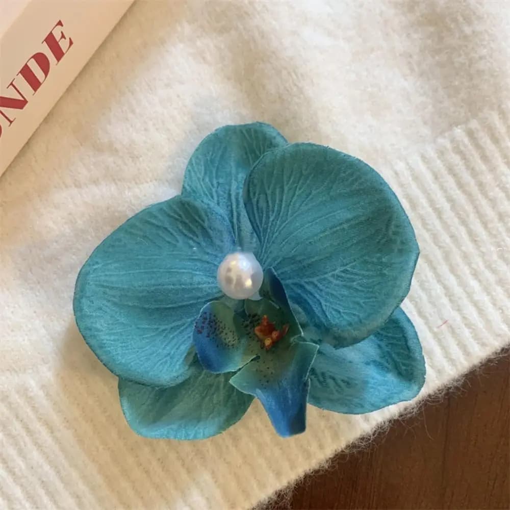 Hair Accessories Flower Hair Clip Pink Orchid Headdress Orchid Hairpin Hair Ornament Side Barrettes Bohemia Barrettes Bridal