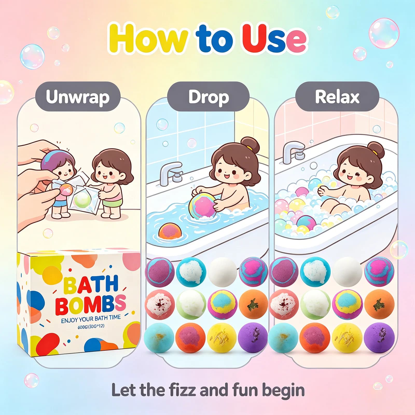 Bath Bombs Set with Surprise Toys Inside