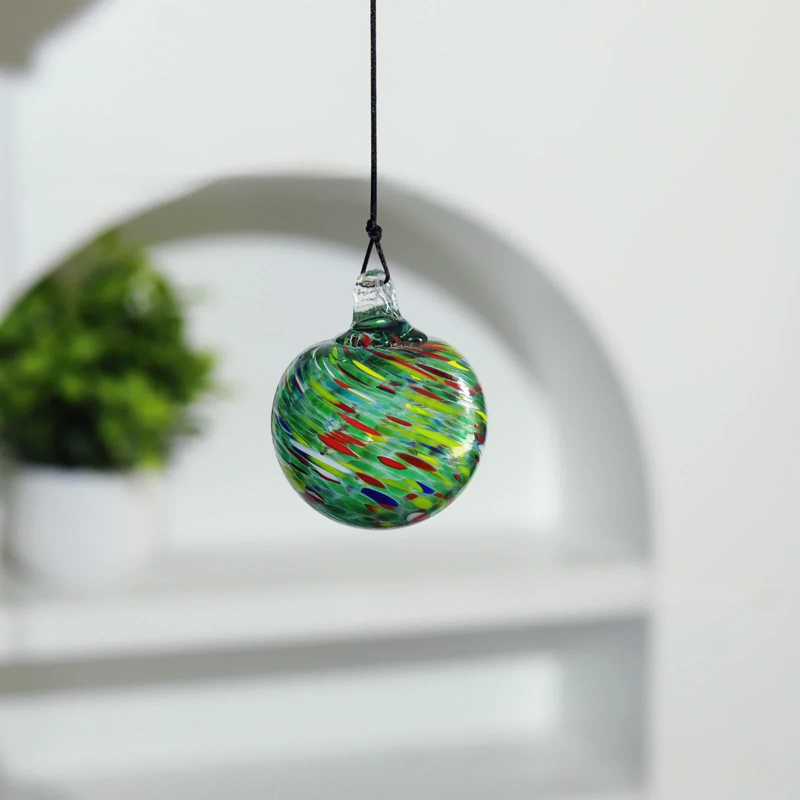 Hand-Blown Glass Hanging Ball Ornament