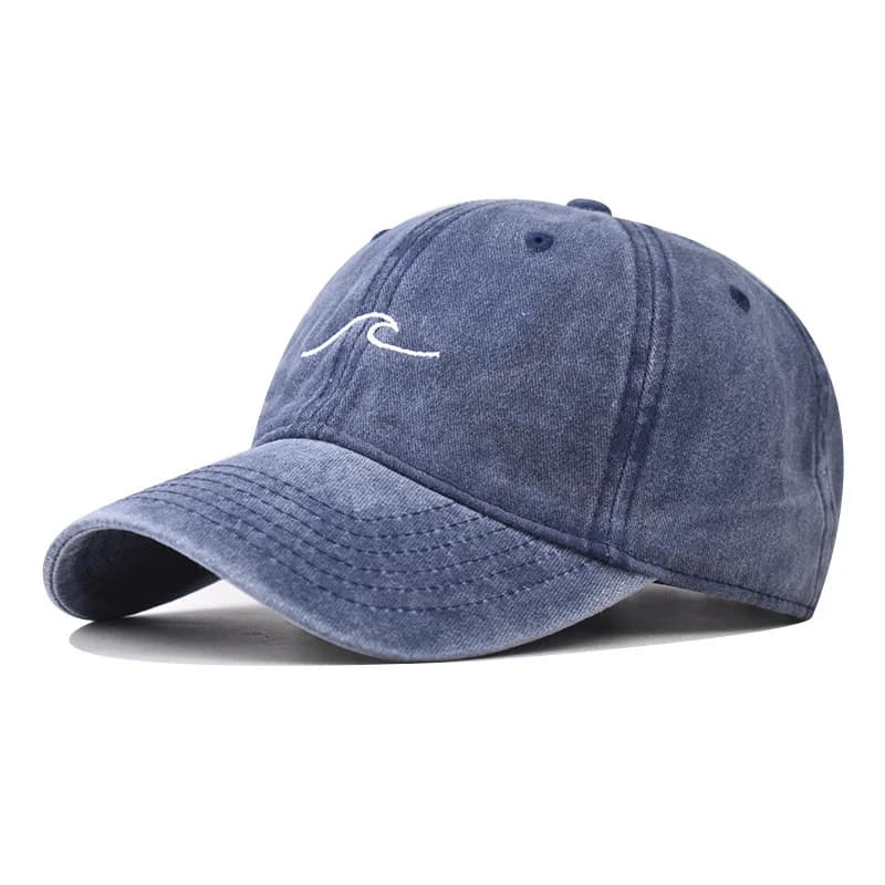 Wave Ripple Embroidery Cotton Baseball Cap