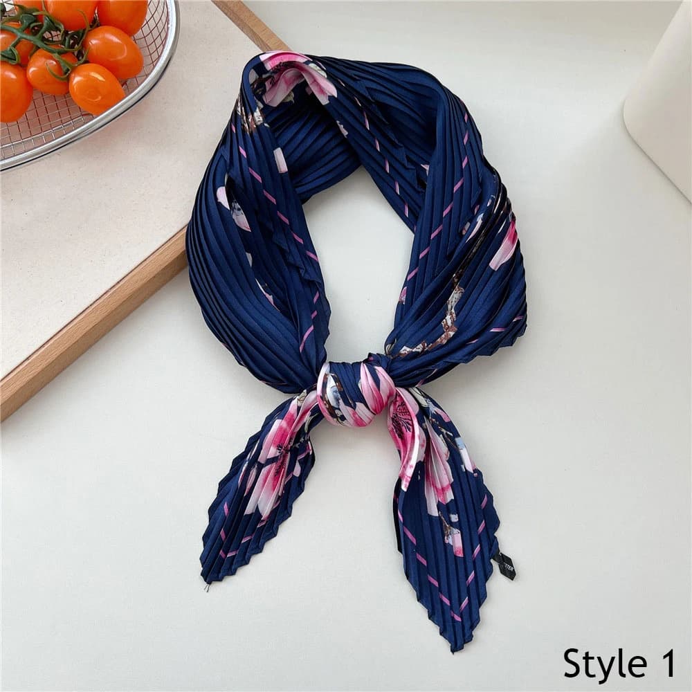 Fold Square Scarf Women Spring Summer Fashion Bandanas Bag Hat Head Hair Shawl Wraps Elegant Lightweight Luxury Hair Accessories