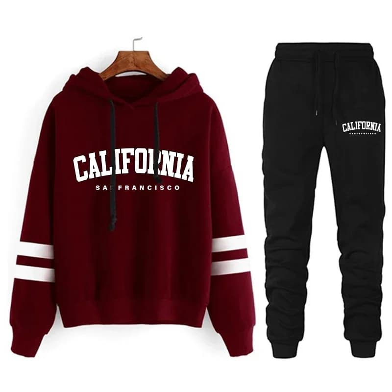 Women's Pullover Hoodie Jogger Set