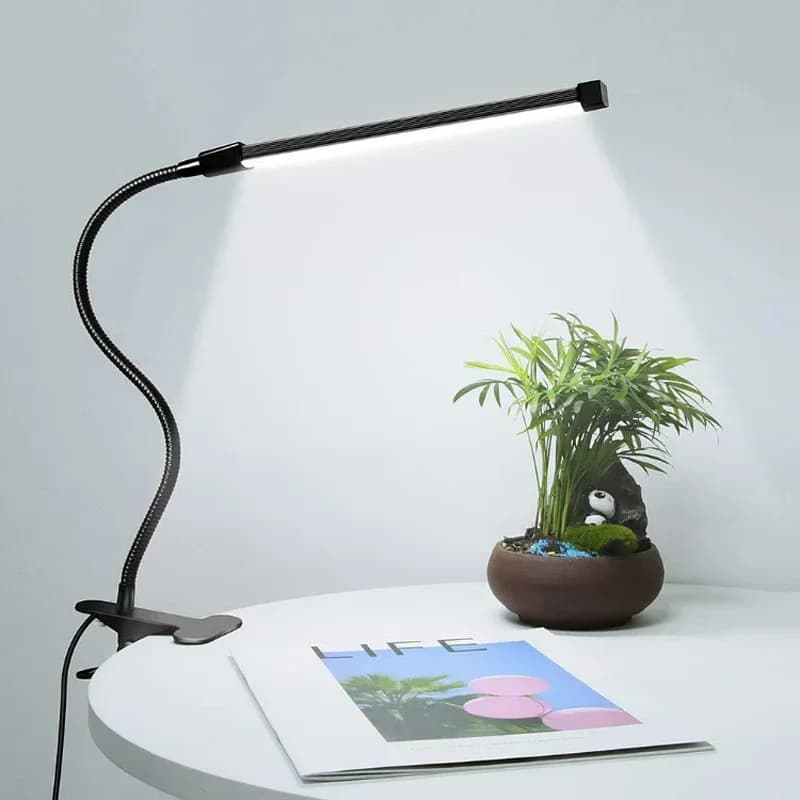LED Clip Type Desk Lamp, Student Dormitory, Bedroom, Desktop, Bedside Reading Lamp, Eye Protection Small Desk Lamp, Black