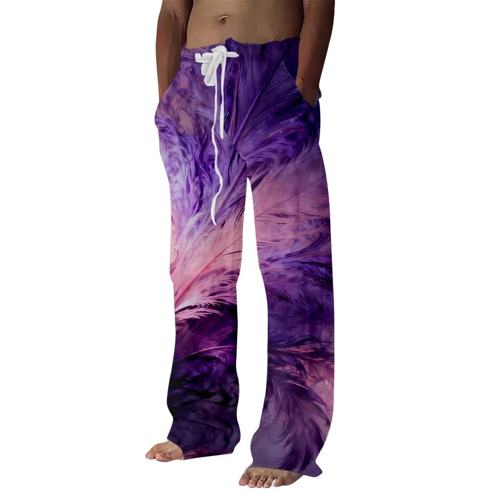 Men's Tie-Dye Wide Leg Lounge Pants