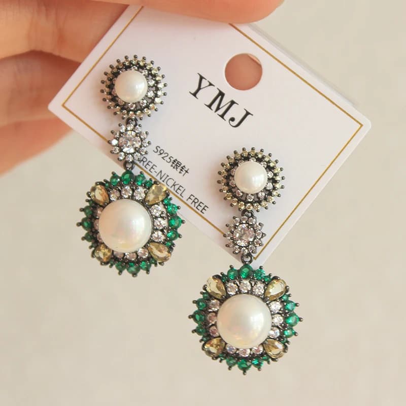 Pearl Drop Earrings with Tassel