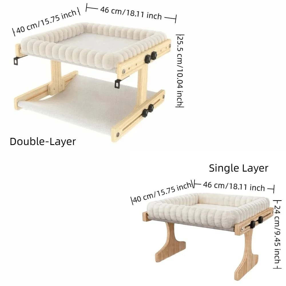 Adjustable Wooden Cat Window Perch