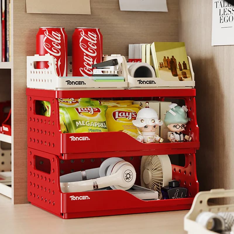 3-Tier Stackable Desk Organizer with Compartments