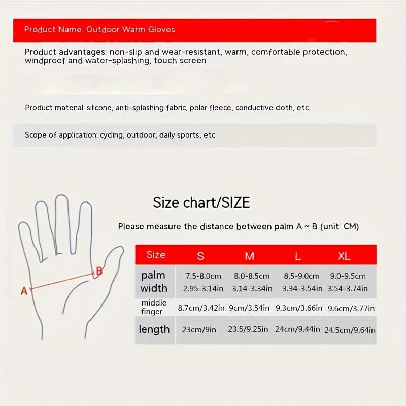 Winter Sports Touchscreen Gloves