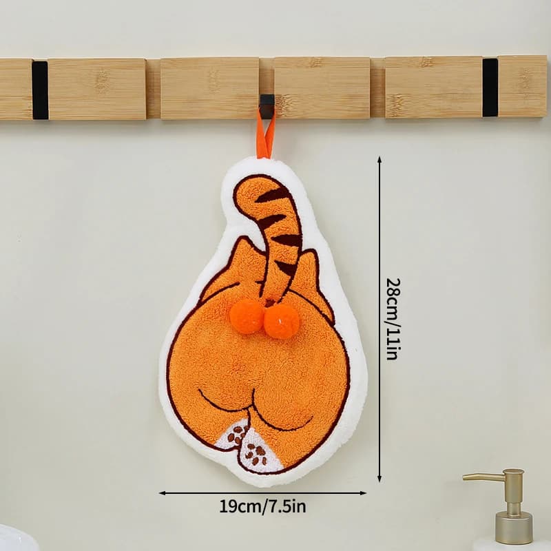 Cute Cat Cartoon Hand Towel