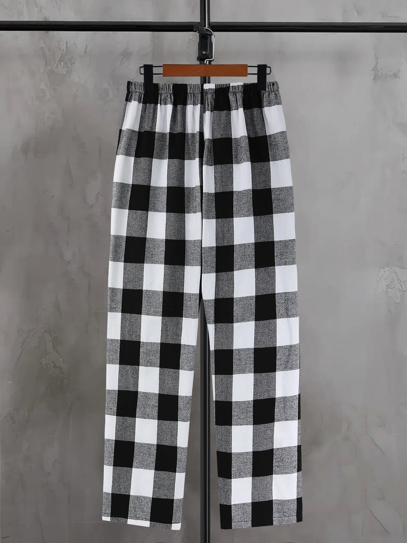 Men's Plaid Elastic Waist Casual Pants