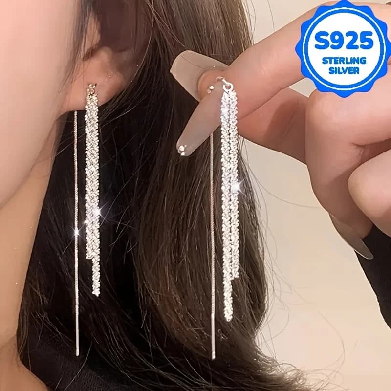 Retro Bohemian Hanging Earrings S925 Silver