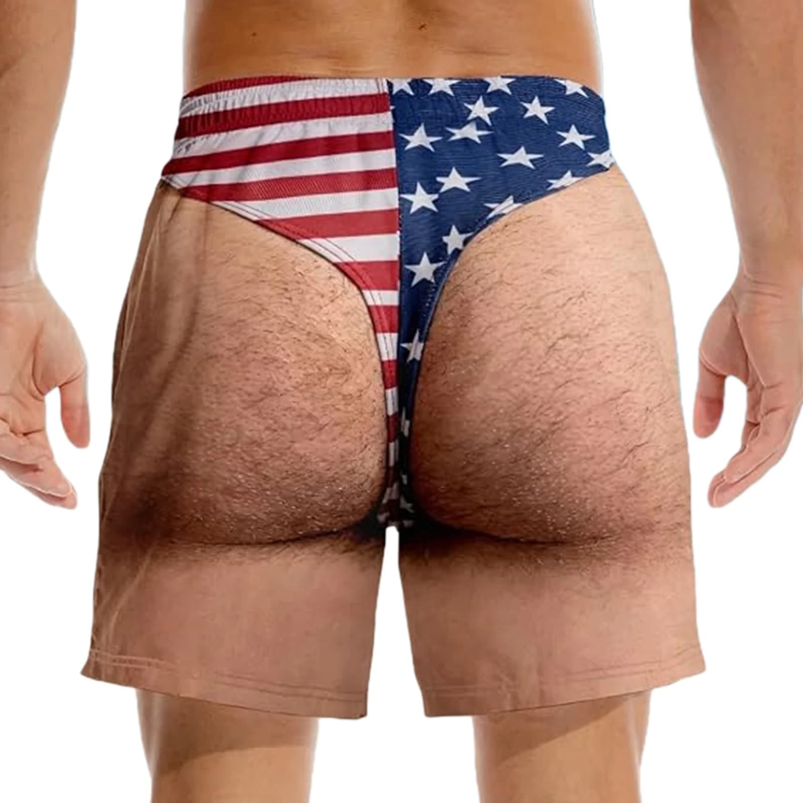 Men's Patriotic American Flag Swim Trunks