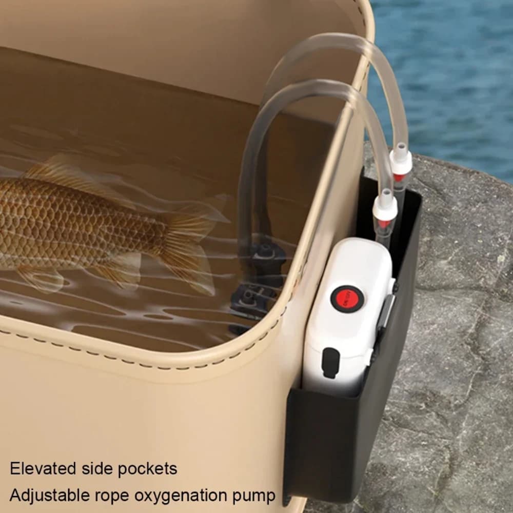 Collapsible Fishing Bucket with Strainer Basket