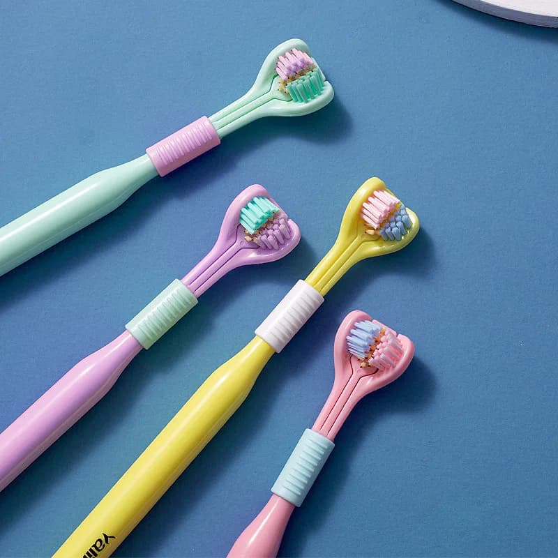 Three-Sided Soft Bristle Toothbrush