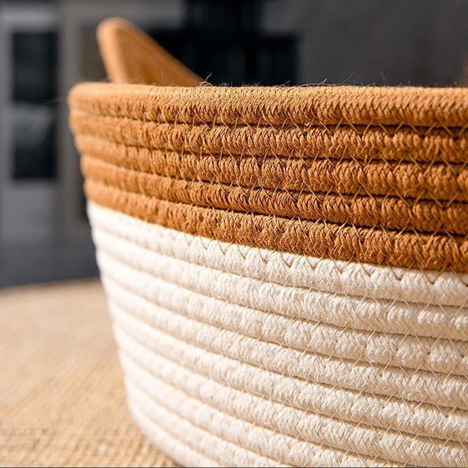 Hand-Woven Cotton Rope Cat Bed Basket