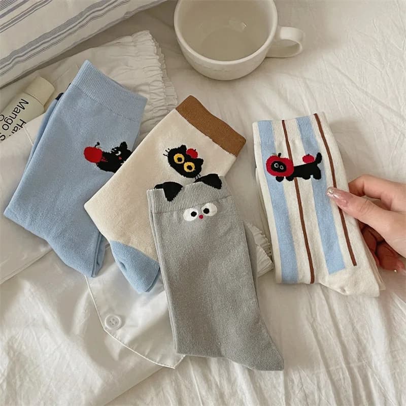Women's Striped Cotton Casual Socks