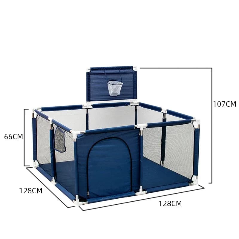 Baby Playpen, 128 X128cm Playpen for Toddlers, Indoor Outdoor Children's Activity Center, Safety Play Yard with Breathable Mesh