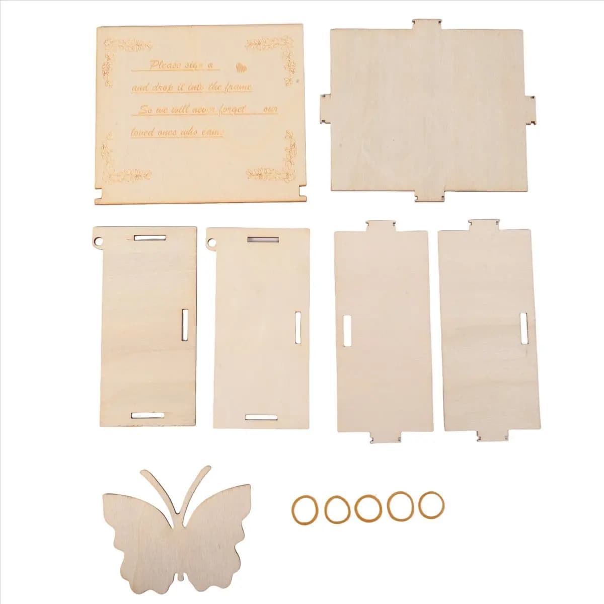 White Wooden Butterfly Wedding Guest Book Frame