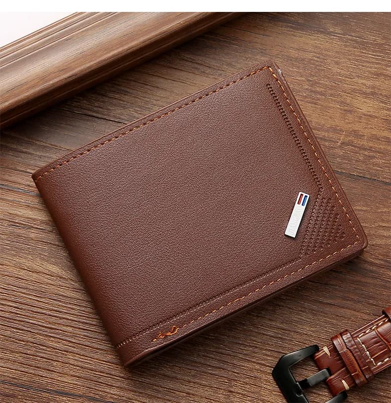 Slim Wallets for Men Money Clip Men's Youth Luxury Short Leather Card Holder Thin Minimalist Bifold Man Wallet