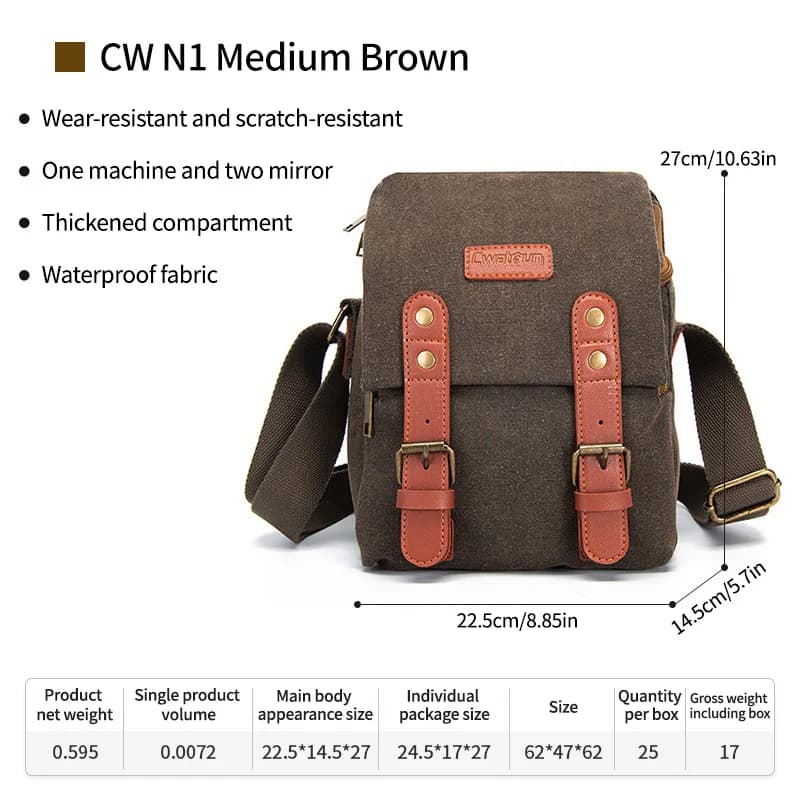 Single-Shoulder Canvas Camera Bag