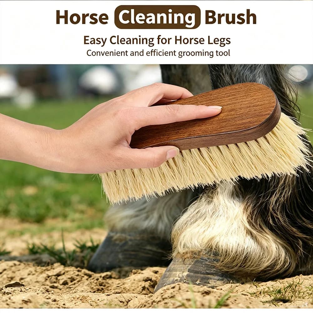 Horse Grooming Brush with Curved Handle