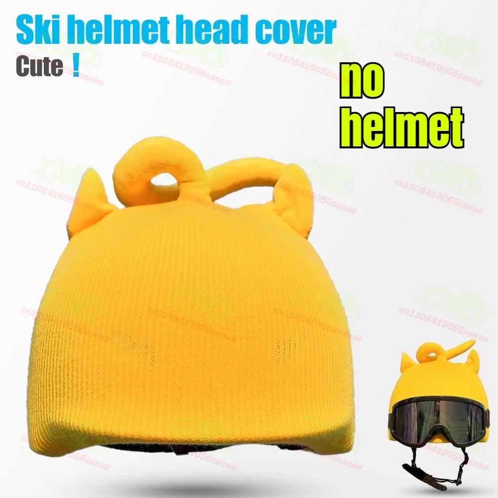 Knitted Winter Ski Hat with Helmet Cover