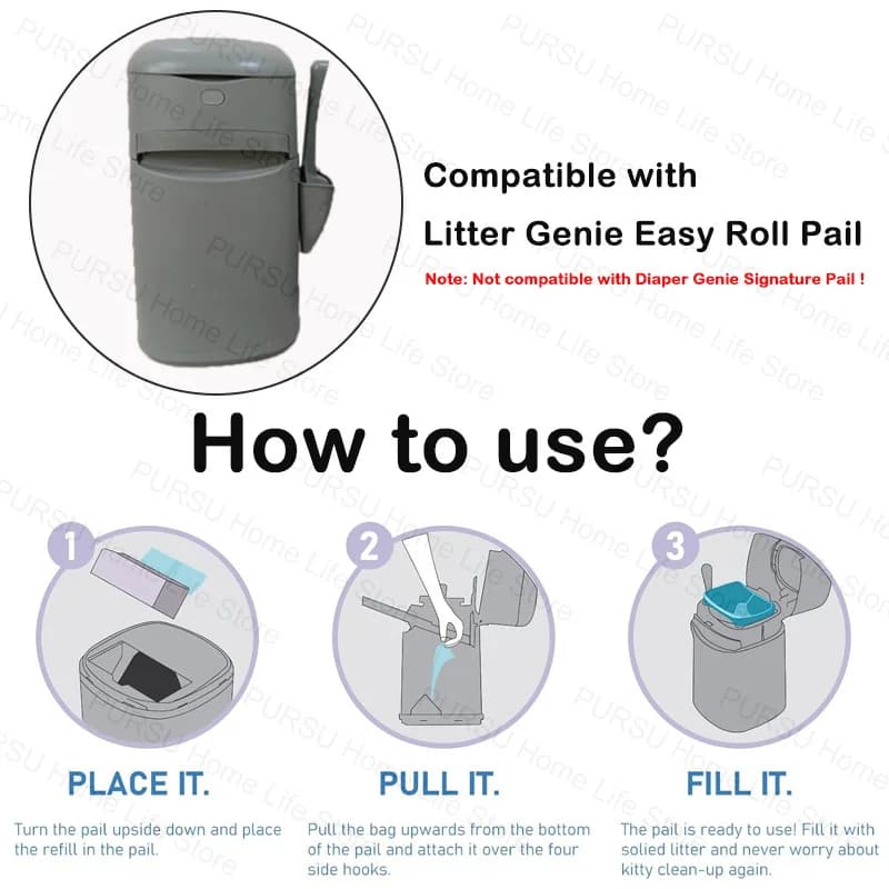 Cat Litter Refill Bags for Litter Genie