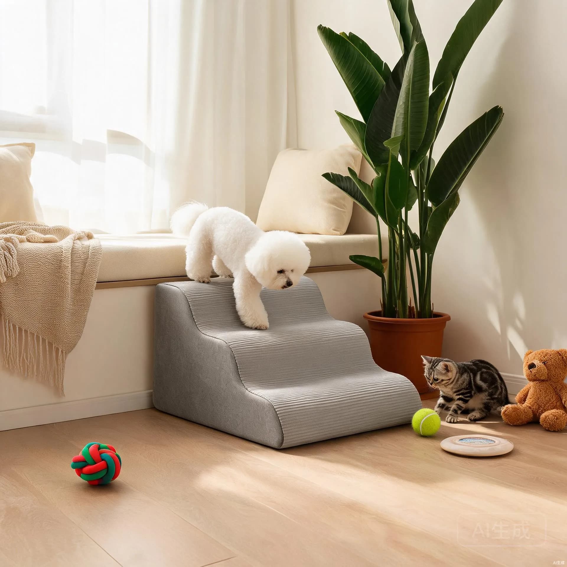 Pet Stairs with Detachable Sponge Cushioning