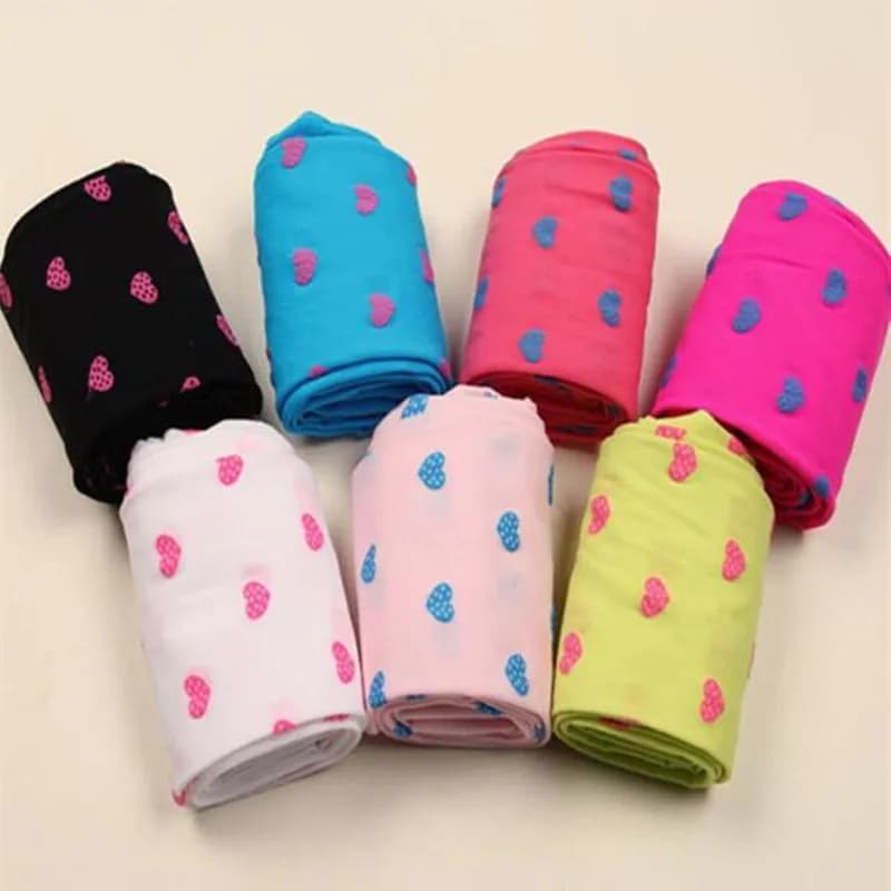 Girls Heart Pattern Elastic Waist Tights