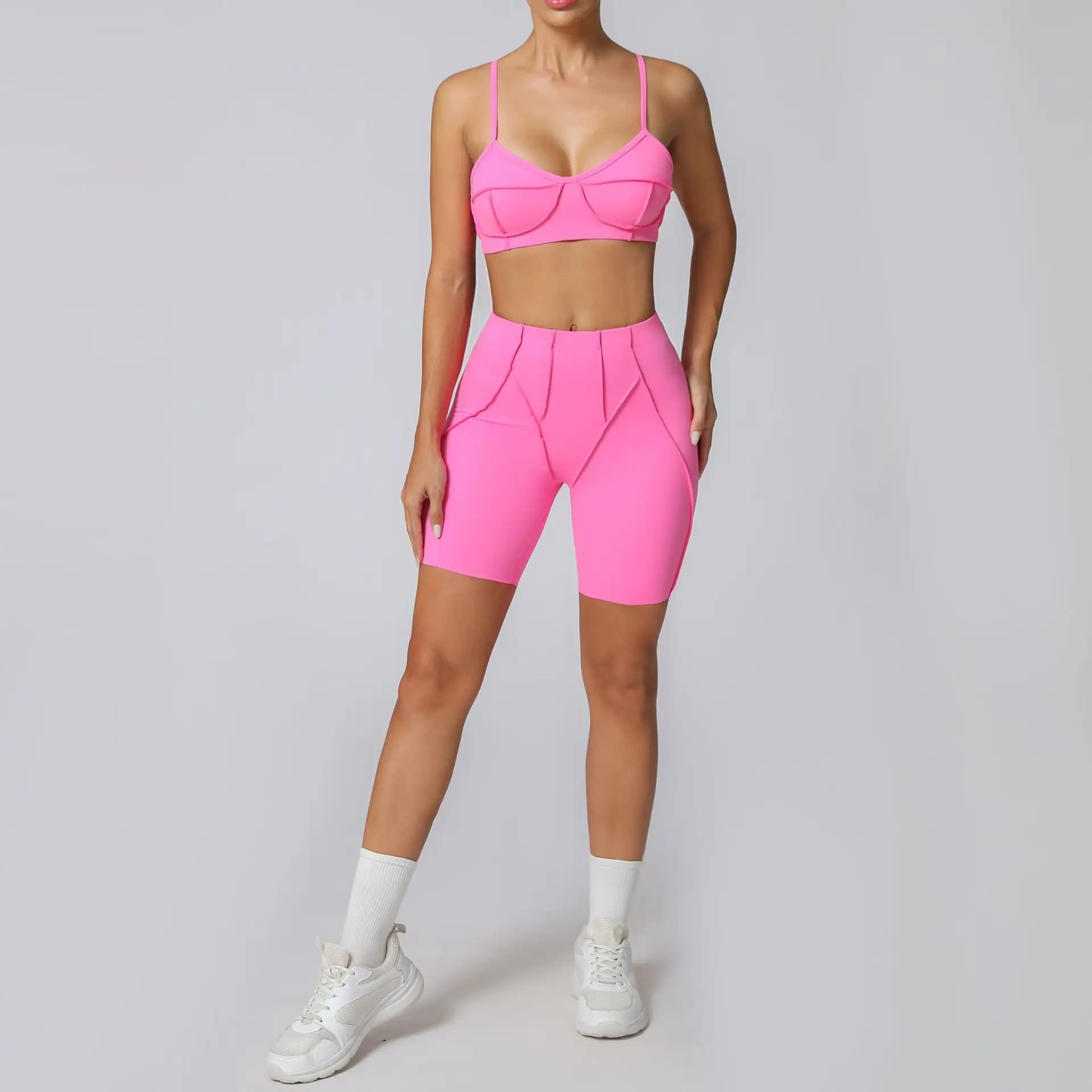 High Waist Leggings and Open Back Sports Bra Set