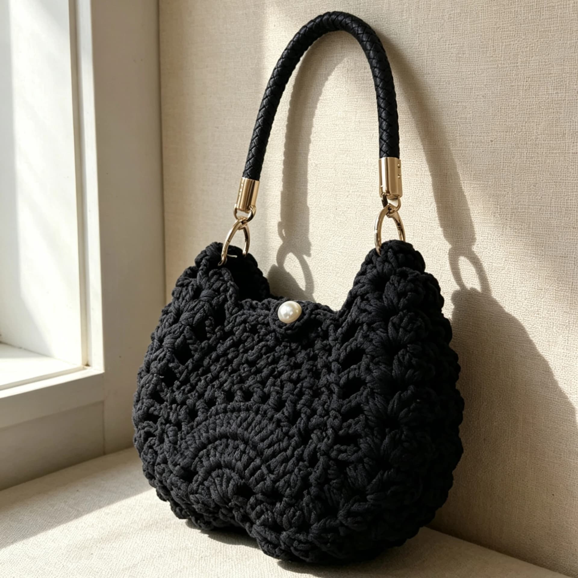 Women's Handbag, Bohemian Style Bag, New Handmade Crochet Bag, Commuter Bag, Cosmetic Bag, Portable Bag, Beach Bag
