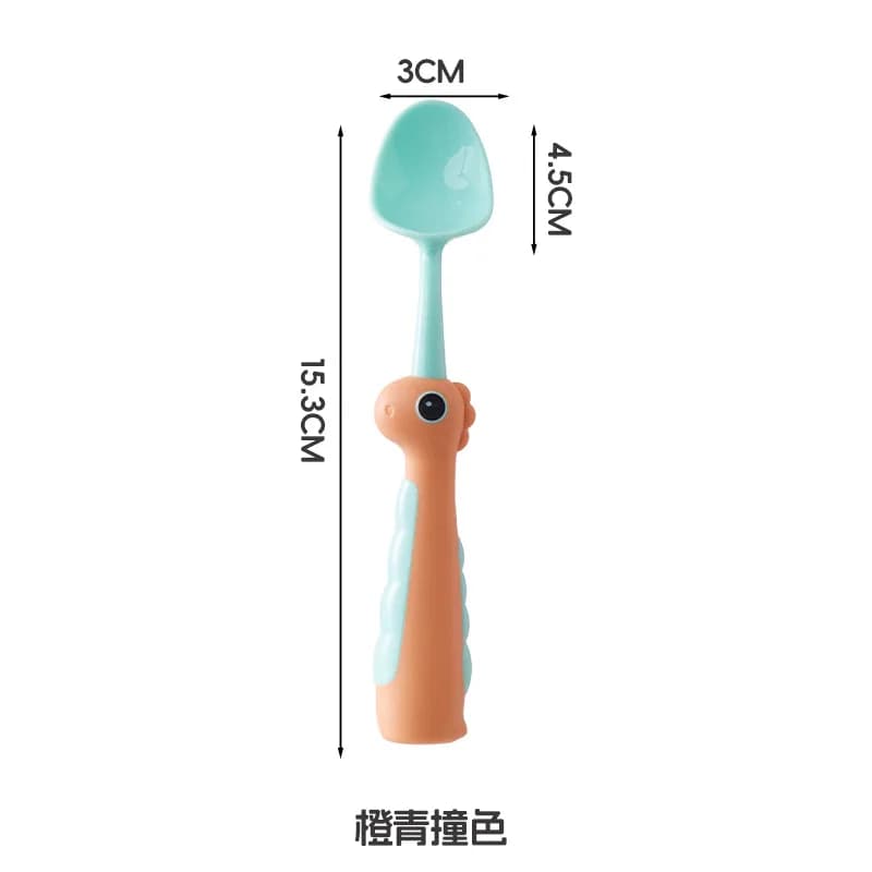Cartoon Dinosaur Baby Spoon with Standing Base