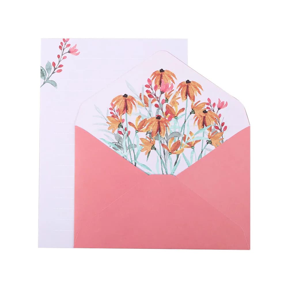 Floral Letter Writing Paper Set with Envelopes