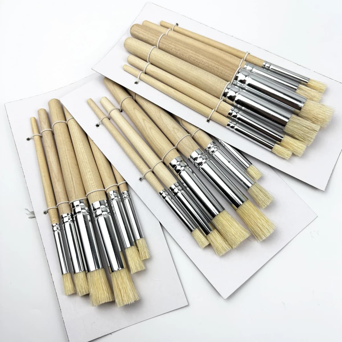 Stencil Paint Brushes Set with Wooden Handles