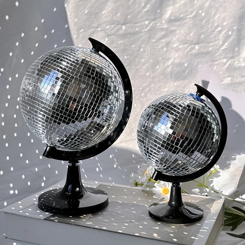 Rotating Glass Mirror Ball Ornament Light