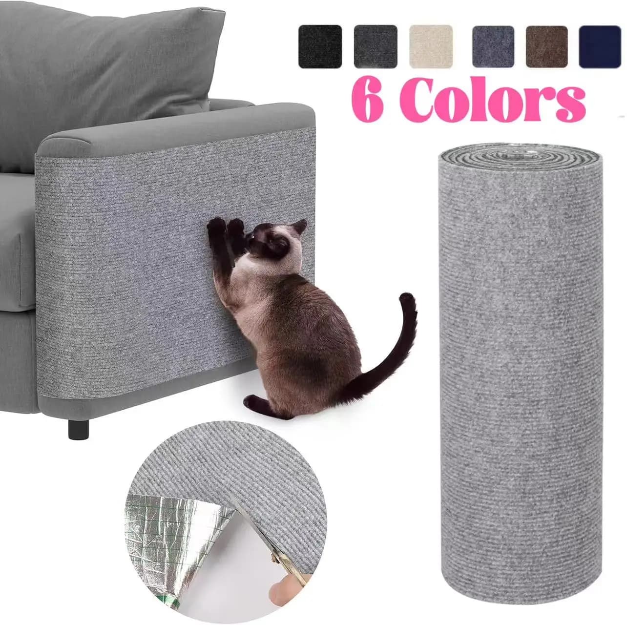Self-Adhesive Cat Scratching Furniture Protector Mat